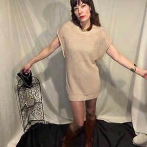 Classique Entier Boatneck Doleman Sleeve Oatmeal Sweater Size Small